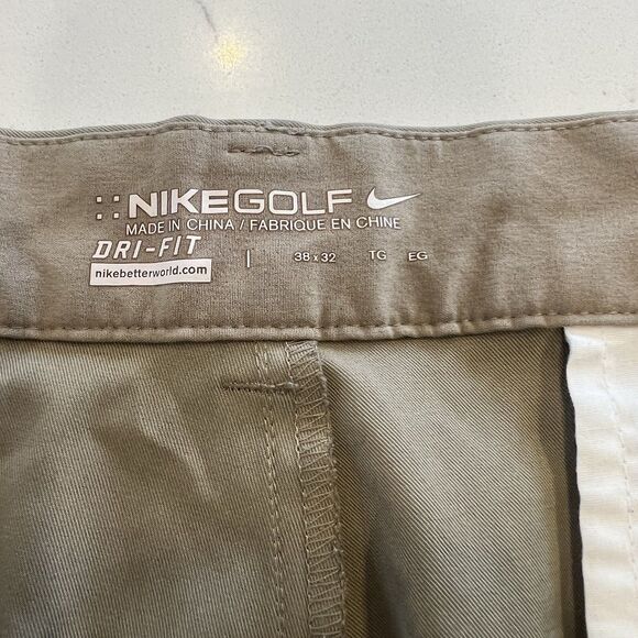 NIKE Golf Pants Mens 38 Brown Size 38X32 Dri Fit Standard Fit - Picture 3 of 10